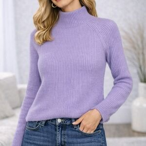 NWOT Antonio Melani Lavender Ribbed Turtleneck Sweater Nock Neck XS Small